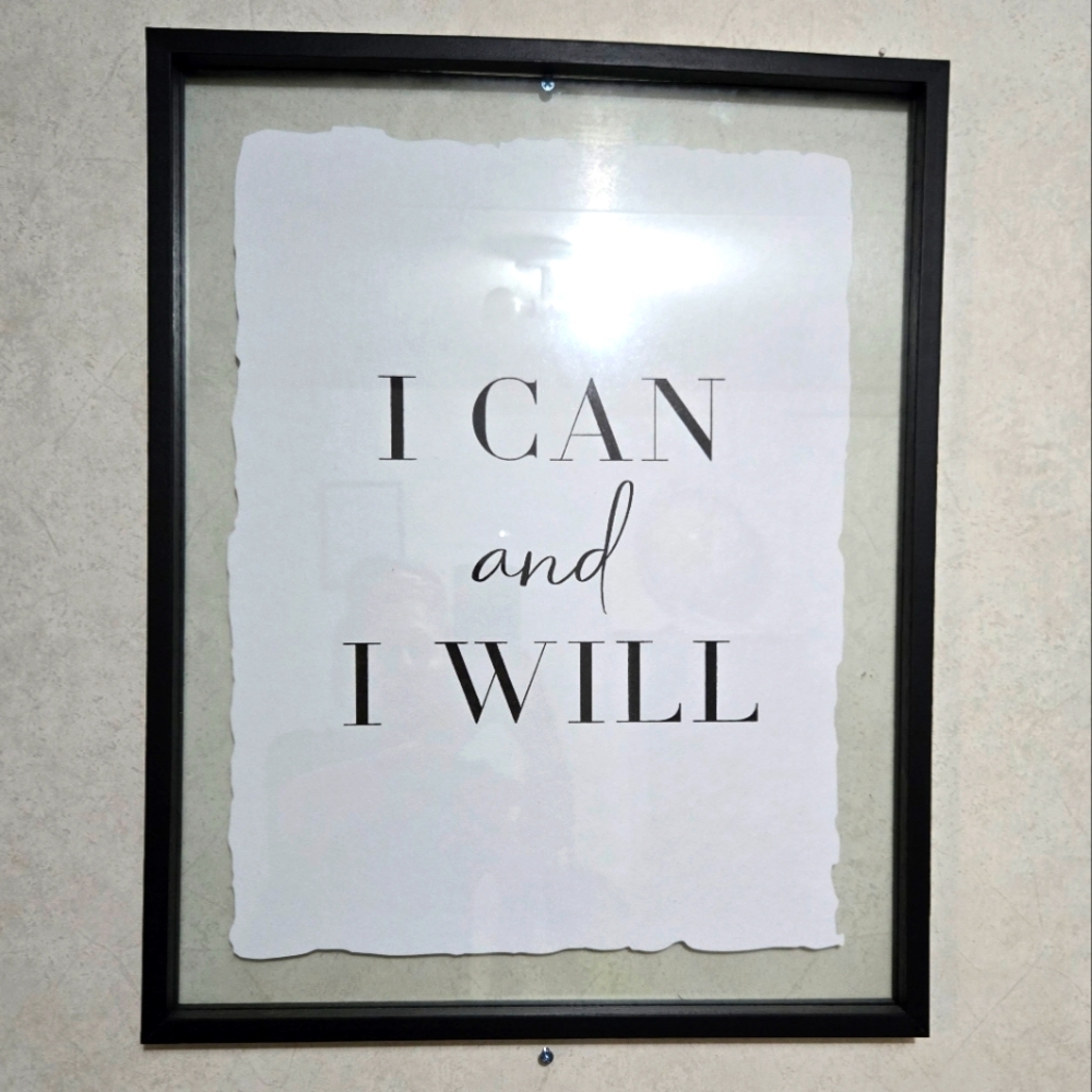 LARGE INSPIRATIONAL QUOTE FRAMED IN GLASS